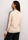 Kaffe Contrast Trim Sweater, Beige