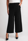 Kate Cooper Pinstripe Wide Leg Culottes, Black