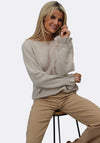 Kate & Pippa Bliss Bow Knit One Size Jumper, Beige