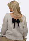 Kate & Pippa Bliss Bow Knit One Size Jumper, Beige