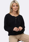 Kate & Pippa Bliss Bow Knit One Size Jumper, Black