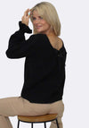 Kate & Pippa Bliss Bow Knit One Size Jumper, Black