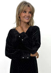 Kate & Pippa Ellen Velvet Rhinestone Dress, Black