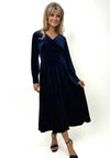 Kate & Pippa Ellen Velvet Rhinestone Dress, Navy