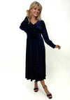 Kate & Pippa Ellen Velvet Rhinestone Dress, Navy