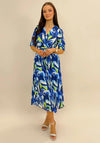 Kate & Pippa Positano Midi Dress, Blue & Lime