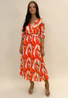 Kate & Pippa Positano Midi Dress, Orange Multi