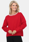 Kate & Pippa Annabelle Pearl One Size Jumper, Red