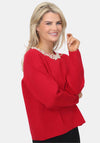 Kate & Pippa Annabelle Pearl One Size Jumper, Red