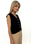 Kate & Pippa Kelly Buttoned Knit Waistcoat, Black