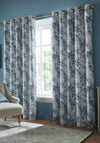 Laura Ashley Millhayes Lined Eyelet Curtains 88” x 90”, Smoke Blue