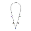 Dyrberg/Kern Leona Pastel Crystal Link Chain Necklace, Silver