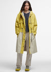 Barbour Evie Showerproof Parka Coat, Beige and Lime