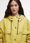 Barbour Evie Showerproof Parka Coat, Beige and Lime