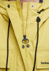 Barbour Evie Showerproof Parka Coat, Beige and Lime