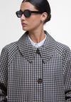 Barbour Nadine Checked Showerproof Car Coat, Navy and Beige