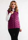 Leon Collection Lightweight Quilted Long Gilet, Purple