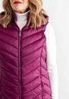 Leon Collection Lightweight Quilted Long Gilet, Purple