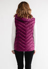 Leon Collection Lightweight Quilted Long Gilet, Purple