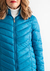 Leon Collection Padded Hooded Jacket, Teal Blue