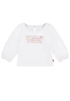 Levi’s Baby Girl Floral Logo Long Sleeve Top, Bright White