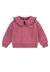 Levi’s Baby Girl Frill Collar Long Sleeve Sweater, Rose Wine