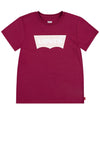 Levi’s Girls Logo Short Sleeve Tee, Classic Red Plum