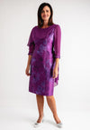 Lizabella Jacquard Floral Chiffon Panel Dress, Purple