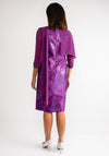 Lizabella Jacquard Floral Chiffon Panel Dress, Purple