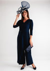 Lizabella Chiffon Panel Wide Leg Jumpsuit, Navy