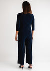 Lizabella Chiffon Panel Wide Leg Jumpsuit, Navy