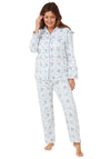 Marlon Floral Brushed Cotton Pyjama Set, Blue