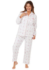 Marlon Floral Brushed Cotton Pyjama Set, Pink