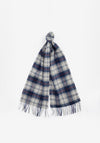 Barbour Tartan Scarf & Glove Gift Set, Grey & Navy