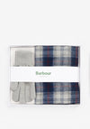 Barbour Tartan Scarf & Glove Gift Set, Grey & Navy