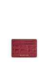 MICHAEL Michael Kors Quilted Logo Card Holder, Deep Red