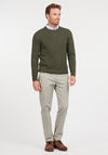 Barbour Men’s Tisbury Crew Neck Jumper, Dark Seaweed