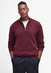 Barbour Men's Tisbury Half Zip Jumper, Ruby