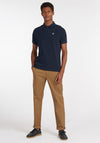 Barbour Men's Tartan Contrast Pique Polo Shirt, New Navy