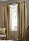 Morris & Co Acorn Tonal Lined Pencil Pleat Curtains, Gold