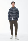 Barbour Mens Swinton Tartan Tailored Shirt, Grey Marl