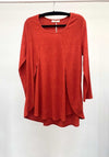 Malissa J Ribbed Long Sleeve One Size Top, Orange