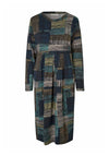 Masai Patchwork Print Jersey Dress, Green Multi