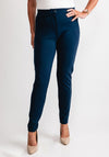 Masai Pamala Fitted High Waisted Trousers, Teal Blue