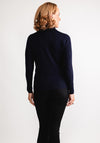 Micha Stud Detail Polo Neck Jumper, Navy