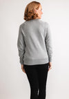 Micha Stud Detail Round Neck Jumper, Grey