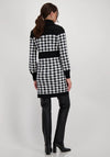 Monari Houndstooth Zipped Long Cardigan, Black & White