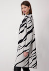 Monari Reversible Tiger Print Long Cardigan, Black & Silver