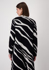 Monari Reversible Tiger Print Long Cardigan, Black & Silver