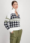 Monari Zipped Knitted Short Jacket, White Multi